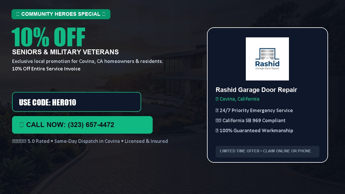 10% OFF Senior Citizens (65+) & Military / Veteran Community Discount in Covina, CA